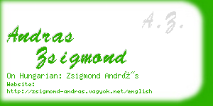 andras zsigmond business card